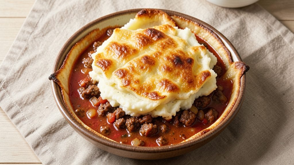 Campbell's Tomato Soup Shepherd's Pie Recipe: Crispy Potato Crown Over Savory Meat and Cheese