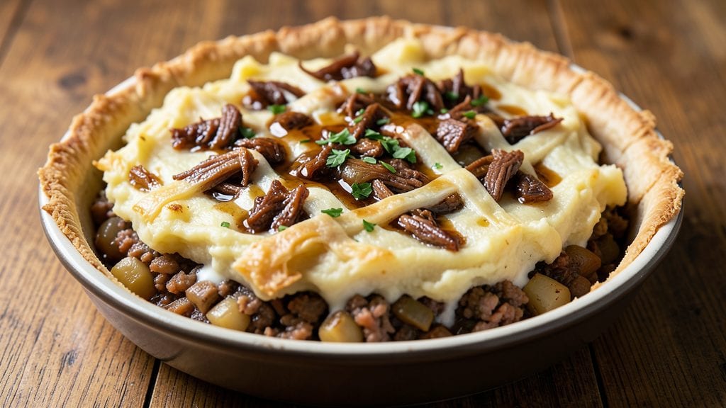 Canned Corned Beef Pie Recipe: Potato Crown Crunch Over Savory Filling